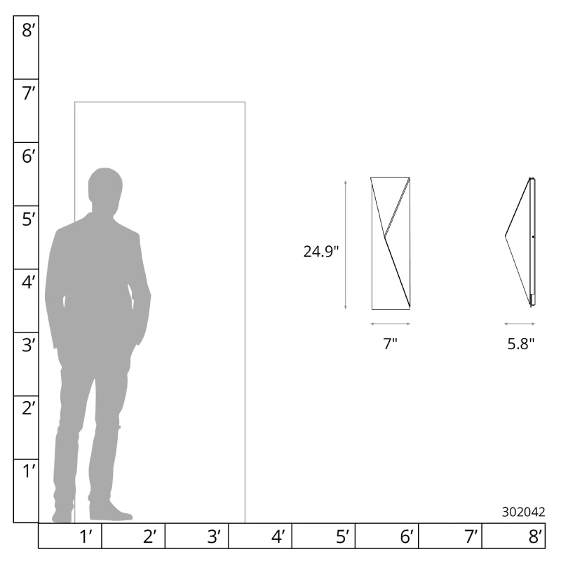 Hubbardton Forge 302042 Carbon 1-lt 25" Tall Outdoor Wall Sconce