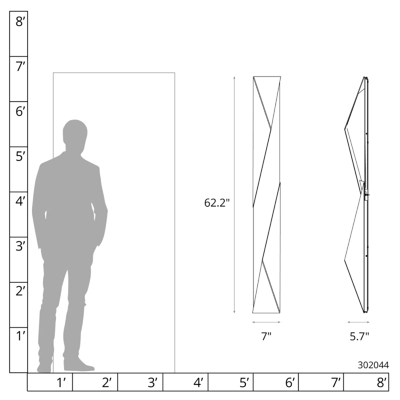 Hubbardton Forge 302044 Carbon 2-lt 62" Tall Outdoor Wall Sconce