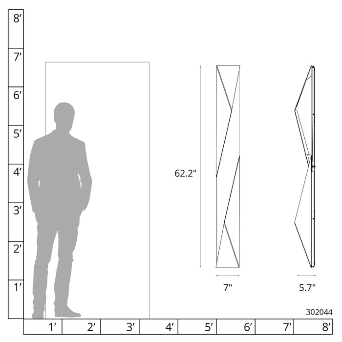 Hubbardton Forge 302044 Carbon 2-lt 62" Tall Outdoor Wall Sconce