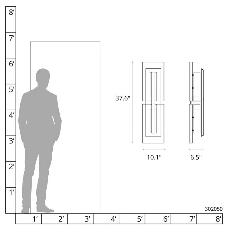 Hubbardton Forge 302050 Arc 2-lt 38" Tall Outdoor Wall Sconce
