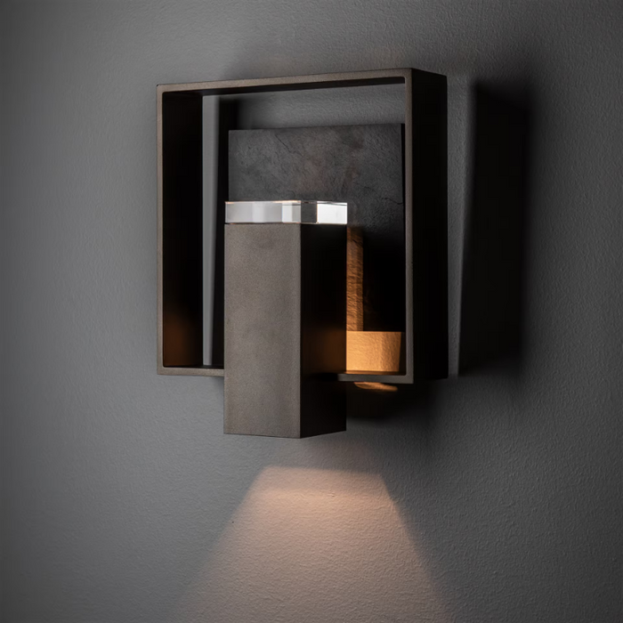 Hubbardton Forge 302660 Shadow Box 1-lt 9" Tall Outdoor Wall Sconce - Oil Rubbed Bronze