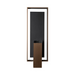 Hubbardton Forge 302664 Shadow Box 2-lt 21" Tall Outdoor Wall Sconce