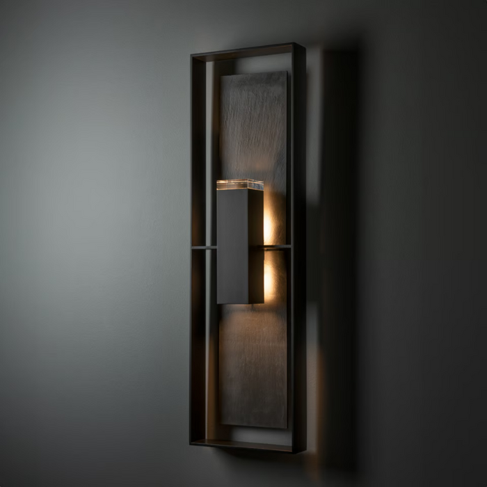 Hubbardton Forge 302666 Shadow Box 2-lt 34" Tall Outdoor Wall Sconce