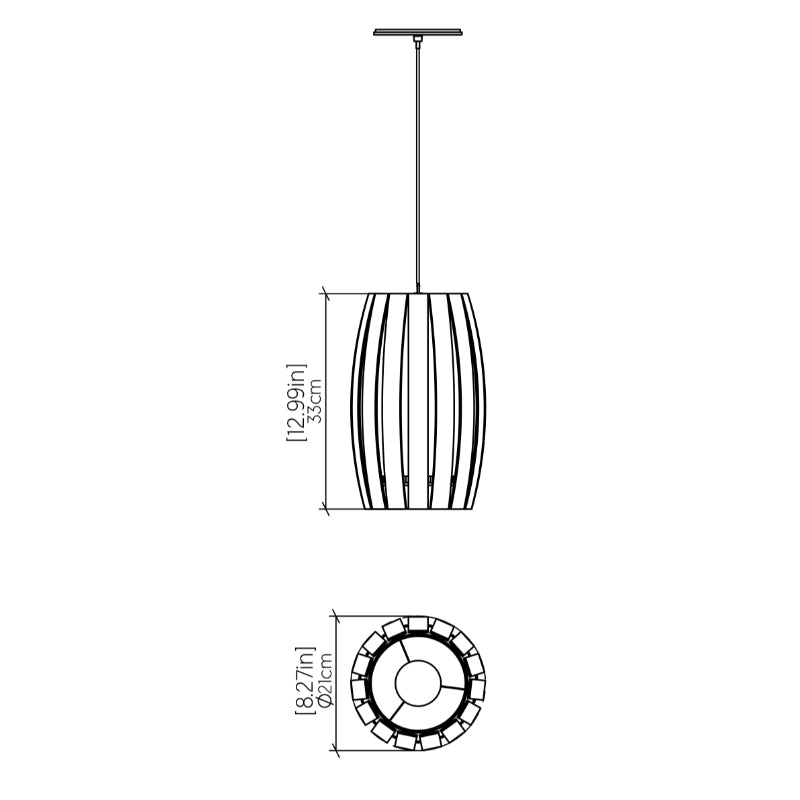 Accord 303 Barril 1-lt 8" LED Pendant