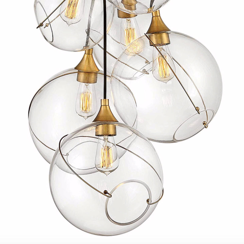 Hinkley 30306 Skye 6-lt 24" LED Chandelier - Clear Glass