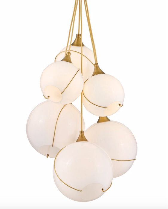 Hinkley 30306 Skye 6-lt 24" LED Chandelier - Cased Opal Glass