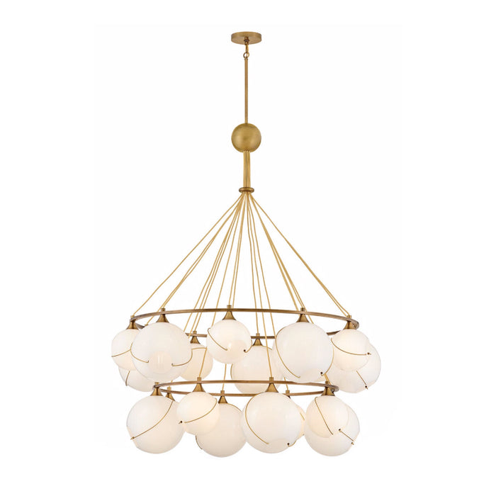 Hinkley 30308 Skye Extra Large 18-lt 53" LED Two Tier Chandelier - Cased Opal Glass