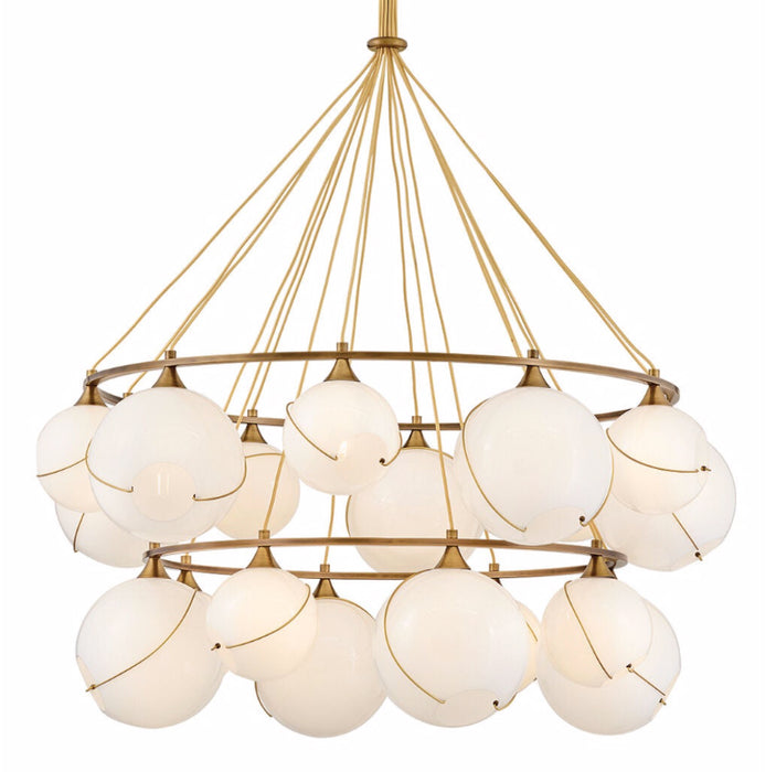 Hinkley 30308 Skye Extra Large 18-lt 53" LED Two Tier Chandelier - Cased Opal Glass
