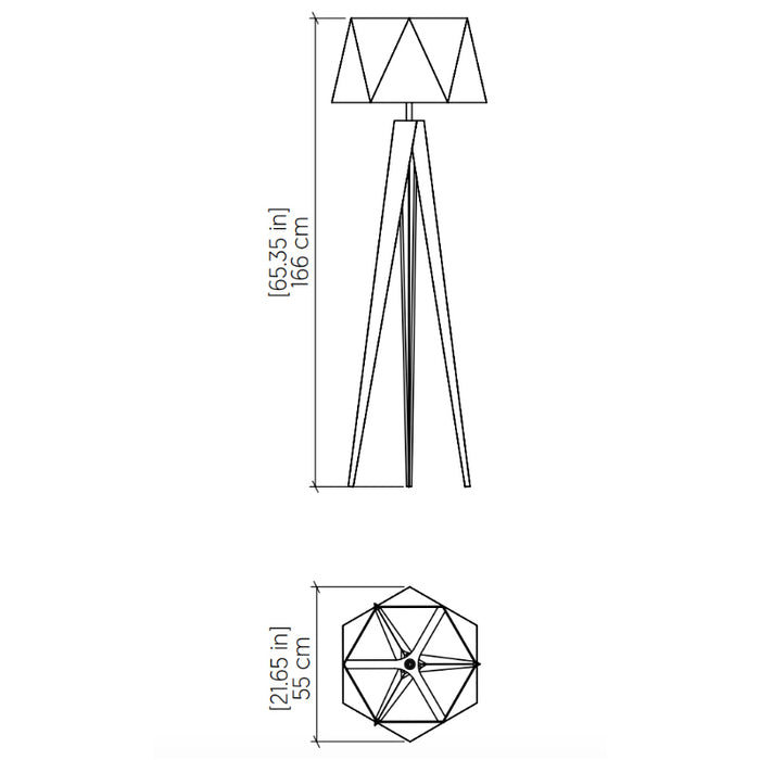 Accord 3034 Facet 1-lt 65" Tall LED Floor Lamp