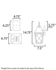Maxim 30361 Storybook 1-lt 15" Tall Outdoor Wall Sconce