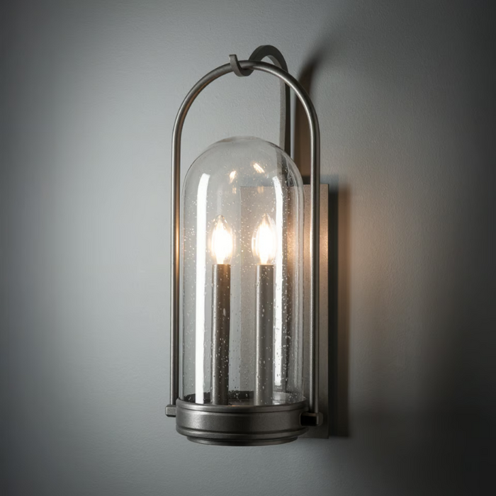 Hubbardton Forge 305212 Davis 2-lt 22" Tall Outdoor Wall Sconce - Natural Iron