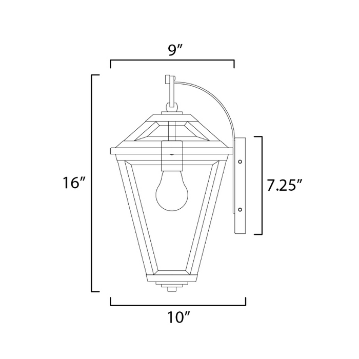 Maxim 30564 Prism 1-lt 16" Tall Outdoor Wall Sconce