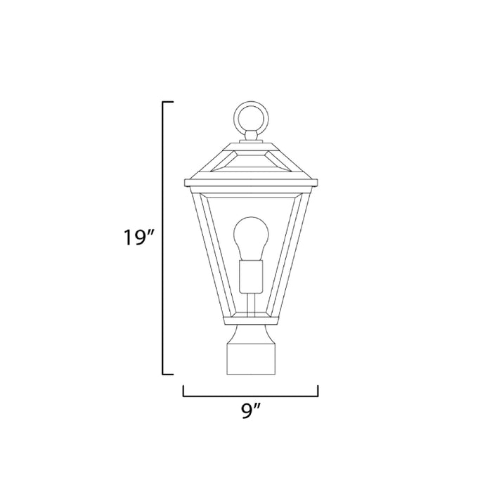 Maxim 30568 Prism 1-lt 19" Tall Outdoor Post Lantern