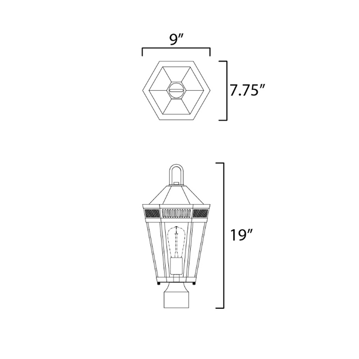 Maxim 30590 Oxford 1-lt 19" Tall Outdoor Post Mount