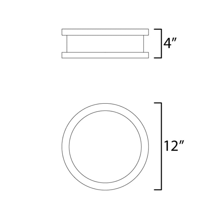 Maxim 30599 Oxford 3-lt 12" Outdoor Flush Mount