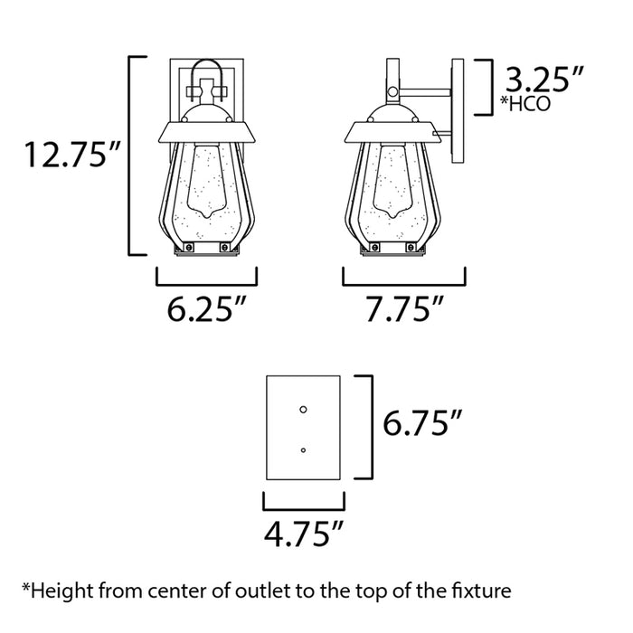 Maxim 30620 Mariner 1-lt 13" Tall Outdoor Wall Sconce