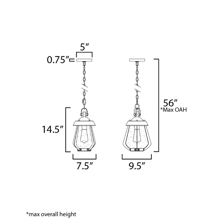 Maxim 30621 Mariner 1-lt 10" Outdoor Pendant