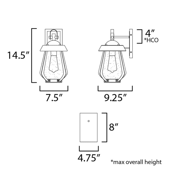 Maxim 30622 Mariner 1-lt 15" Tall Outdoor Wall Sconce