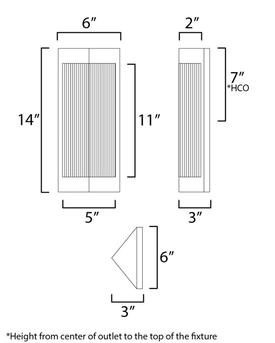 Maxim 30761 Triform 1-lt 14" Tall Outdoor Wall Sconce