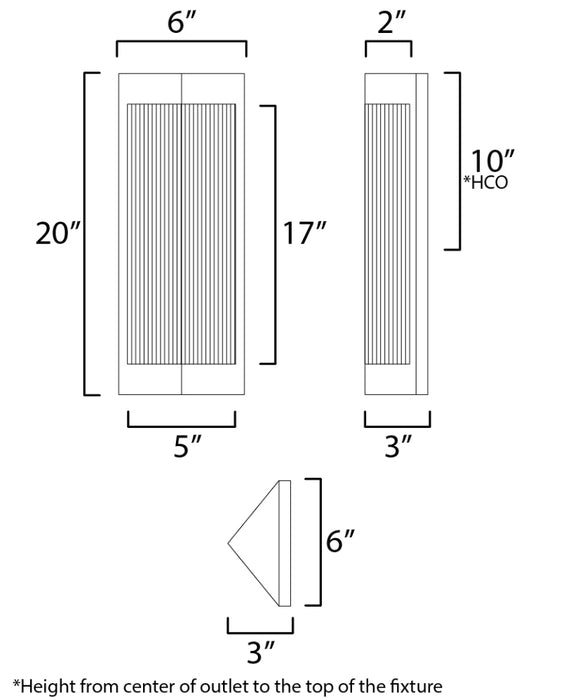Maxim 30762 Triform 1-lt 20" Tall Outdoor Wall Sconce