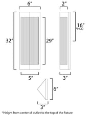 Maxim 30763 Triform 2-lt 32" Tall Outdoor Wall Sconce