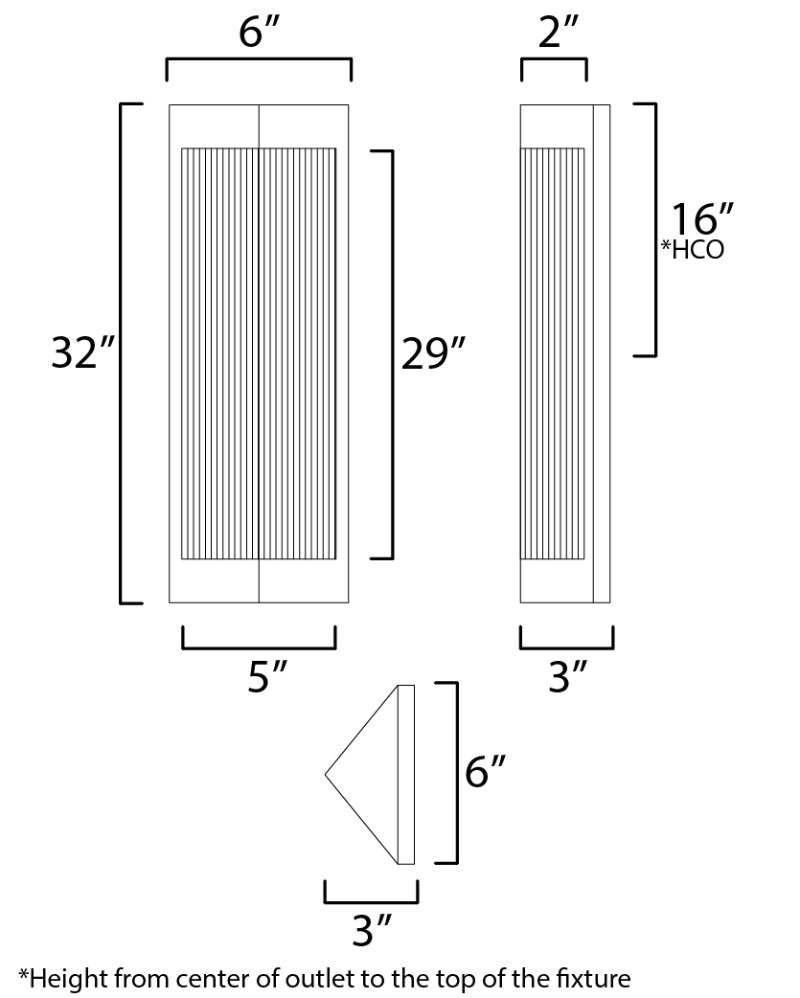 Maxim 30763 Triform 2-lt 32" Tall Outdoor Wall Sconce