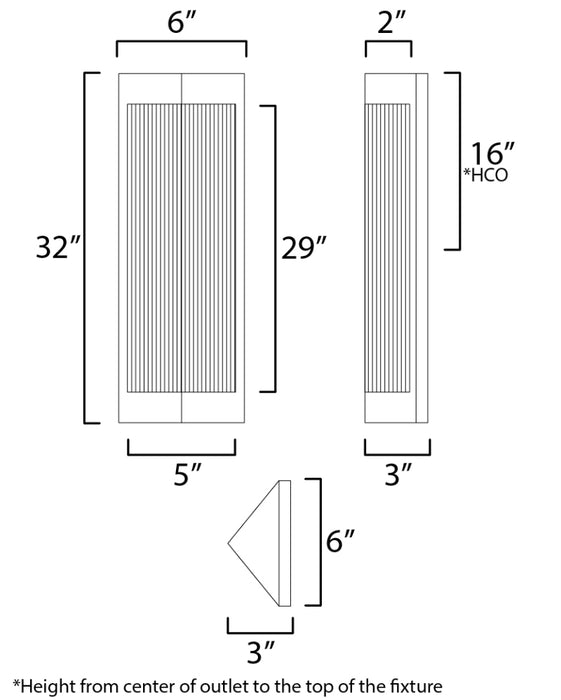 Maxim 30763 Triform 2-lt 32" Tall Outdoor Wall Sconce