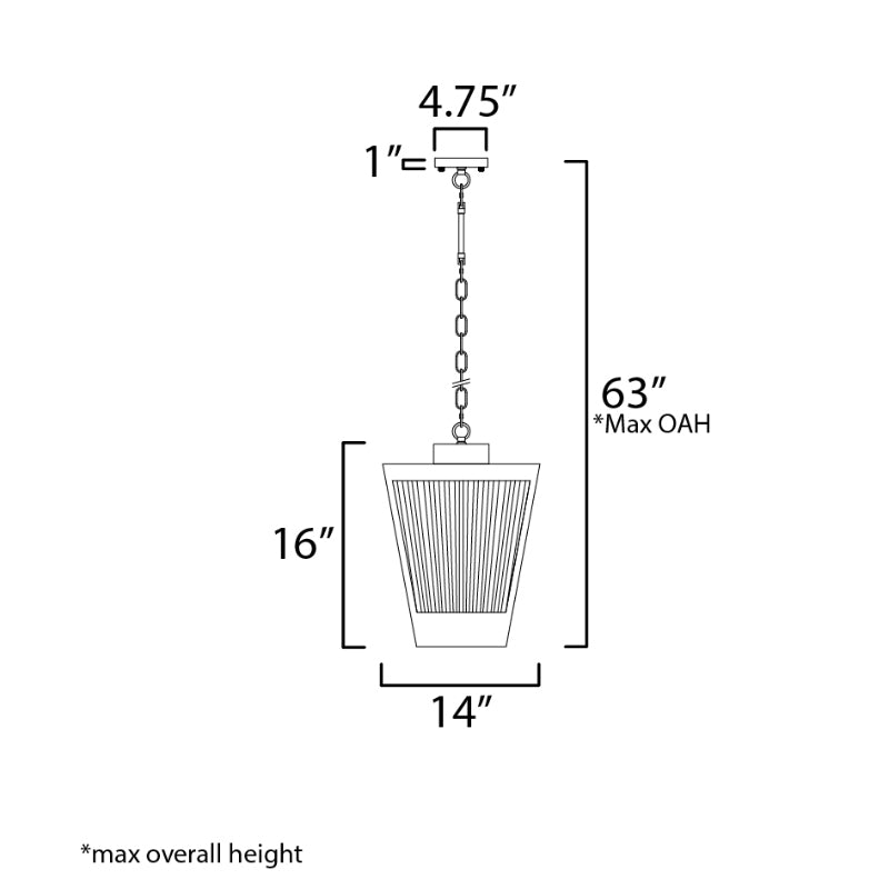 Maxim 30766 Triform 3-lt 14" Outdoor Pendant