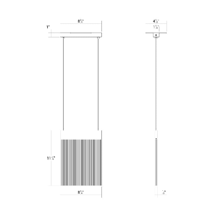 Sonneman 3090 V Panels 1-lt 9" LED Pendant