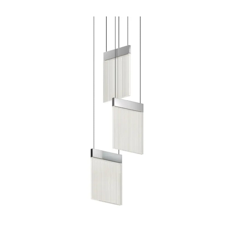 Sonneman 3092 V Panels 3-lt 9" LED Chandelier - Polished Chrome