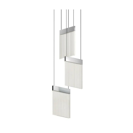 Sonneman 3092 V Panels 3-lt 9" LED Chandelier - Polished Chrome