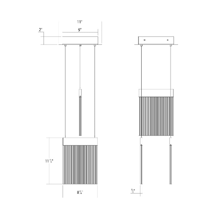 Sonneman 3092 V Panels 3-lt 9" LED Chandelier