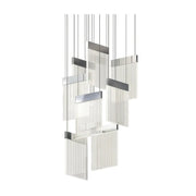 Sonneman 3094 V Panels 8-lt 16" LED Chandelier - Polished Chrome