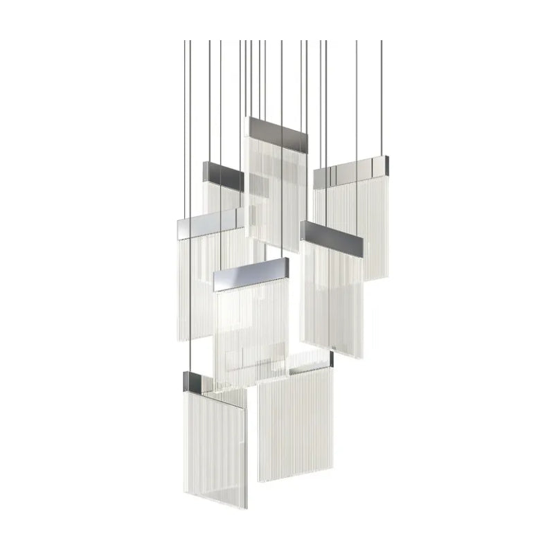 Sonneman 3094 V Panels 8-lt 16" LED Chandelier - Polished Chrome