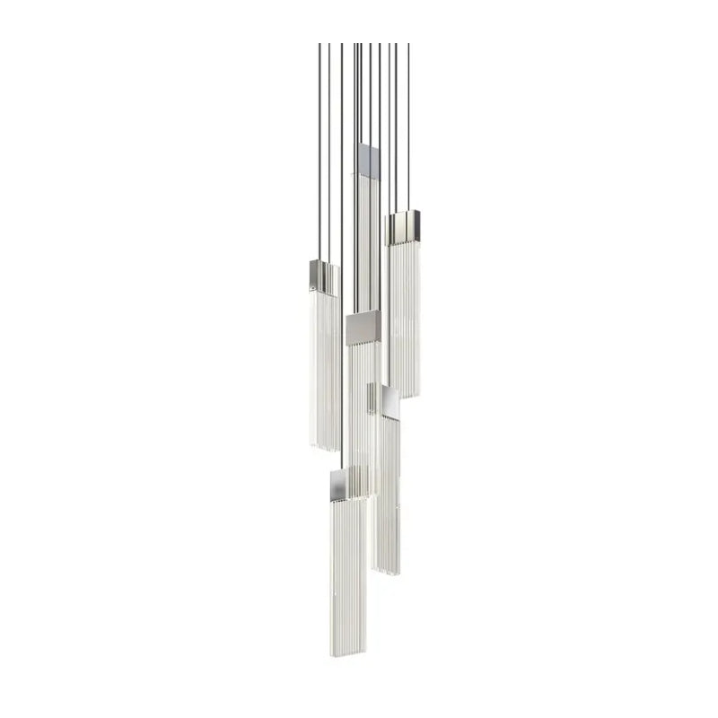 Sonneman 3095 V Panels 6-lt 7" LED Chandelier - Polished Chrome
