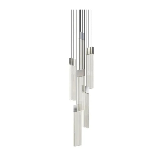 Sonneman 3095 V Panels 6-lt 7" LED Chandelier - Polished Chrome