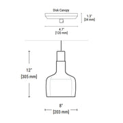 PrentaLux 309 Series 3DP Pendant with Disk Canopy