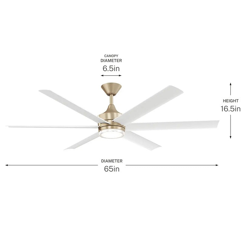 Kichler 310065 Solen 65" Smart Ceiling Fan with LED Light Kit