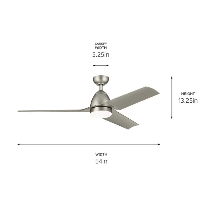 Kichler 310254 Fit 54" Ceiling Fan with LED Light Kit