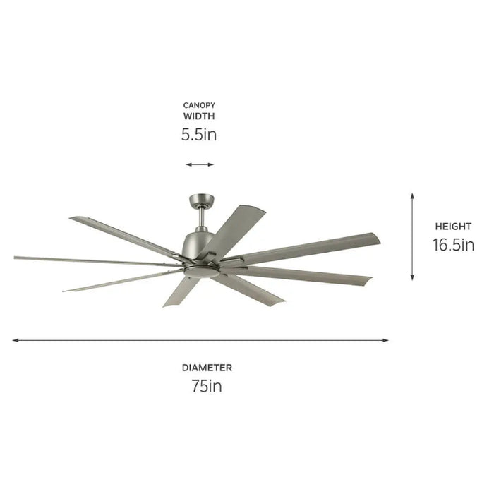 Kichler 310275 Breda 75" Outdoor Ceiling Fan