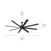 Kichler 310285 Breda 84" Outdoor Ceiling Fan