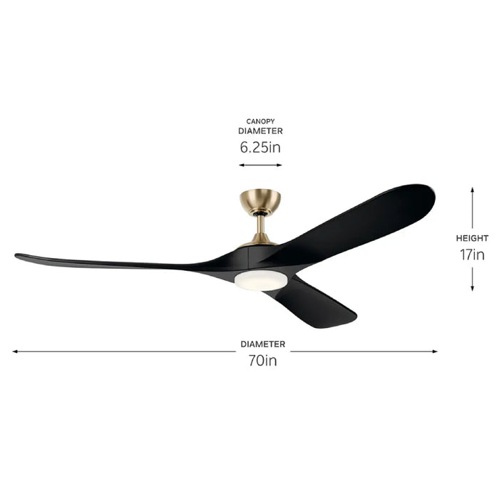 Kichler 310570 Mylo 70" Ceiling Fan with LED Light Kit