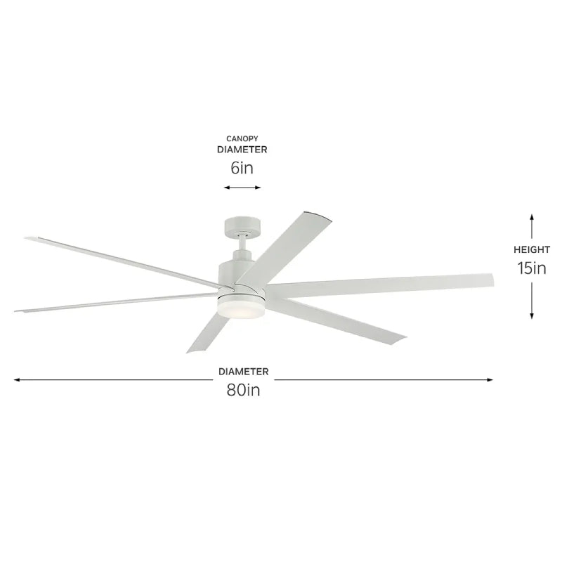 Kichler 310780 Loa 80" Ceiling Fan with LED Light Kit