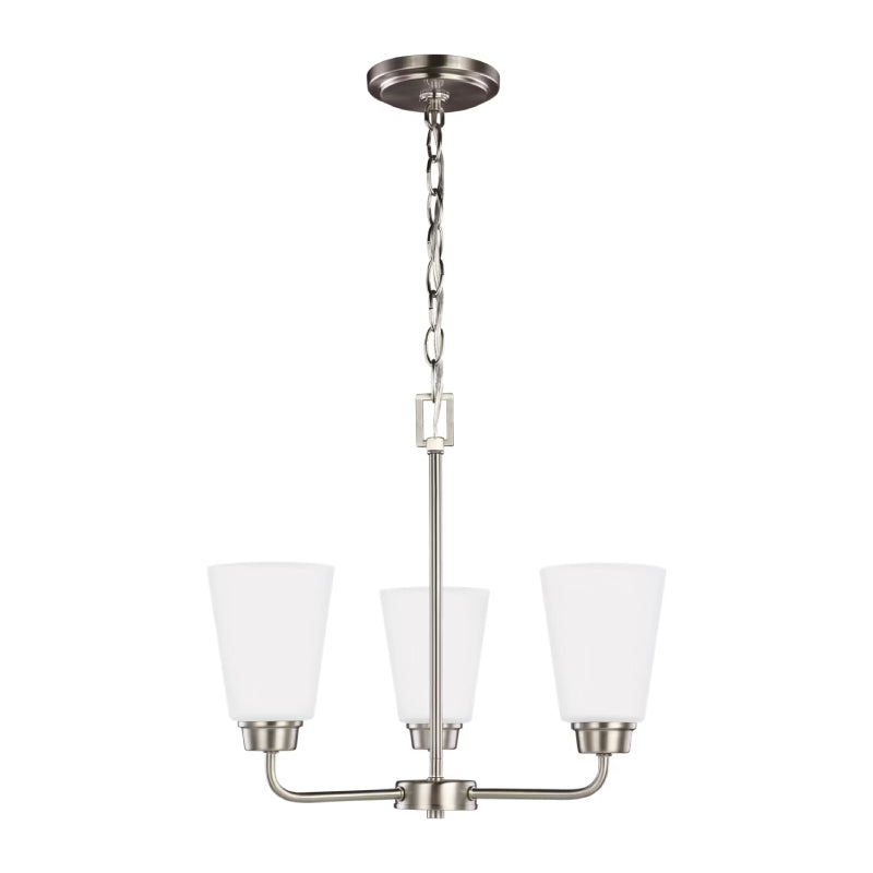 Generation 3115203EN3 Kerrville 3-lt 18" LED Chandelier - Brushed Nickel