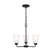 Generation 3115203EN3 Kerrville 3-lt 18" LED Chandelier - Midnight Black