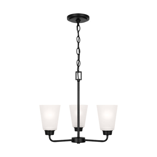 Generation 3115203EN3 Kerrville 3-lt 18" LED Chandelier - Midnight Black