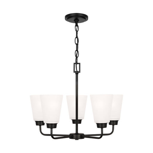 Generation 3115205EN3 Kerrville 5-lt 20" LED Chandelier - Midnight Black
