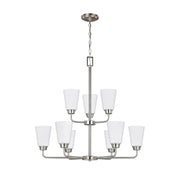 Generation 3115209EN3 Kerrville 9-lt 29" LED Chandelier - Brushed Nickel