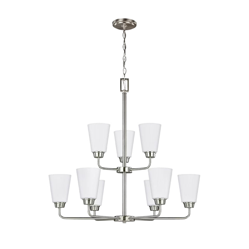 Generation 3115209EN3 Kerrville 9-lt 29" LED Chandelier - Brushed Nickel