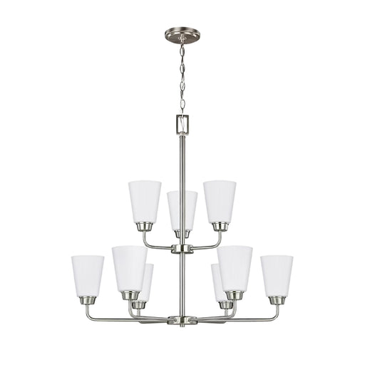 Generation 3115209EN3 Kerrville 9-lt 29" LED Chandelier - Brushed Nickel